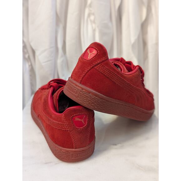 Puma Mono Red Suede Classic Gold Logo Unisex Size 6.5 - Picture 8 of 8